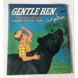 Vintage 1969 Gentle Ben Whitman Sticker Book Bear Snowy Egret Everglades Used